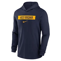Nike West Virginia Mountaineers 2024 Sideline Hoodie Performance Long Sleeve T-Shirt