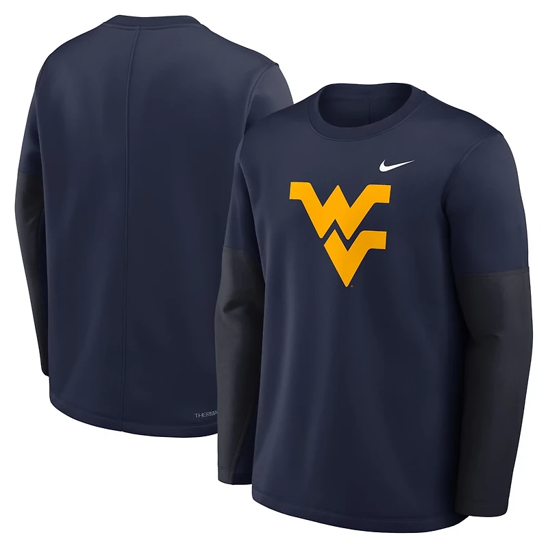 Nike West Virginia Mountaineers 2025 Sideline Coach Performance Long Sleeve T-Shirt