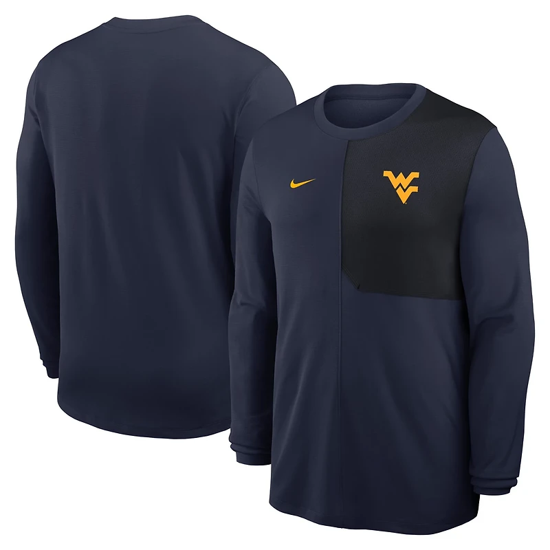Nike West Virginia Mountaineers 2025 Sideline Coach UV Performance Long Sleeve T-Shirt