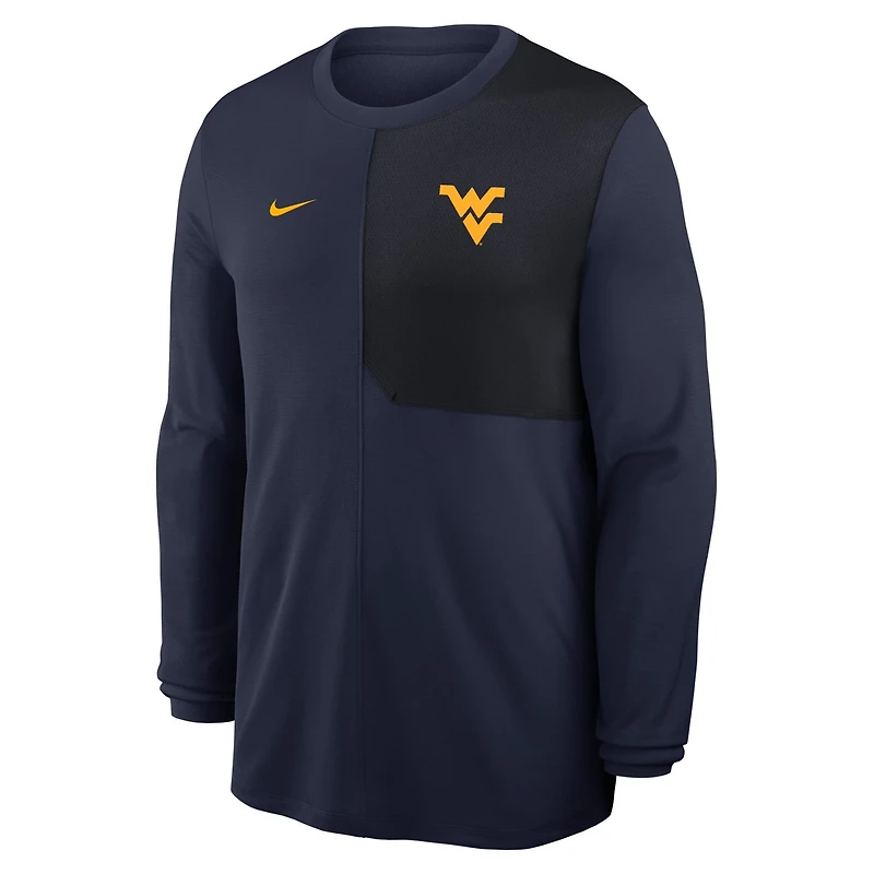 Nike West Virginia Mountaineers 2025 Sideline Coach UV Performance Long Sleeve T-Shirt
