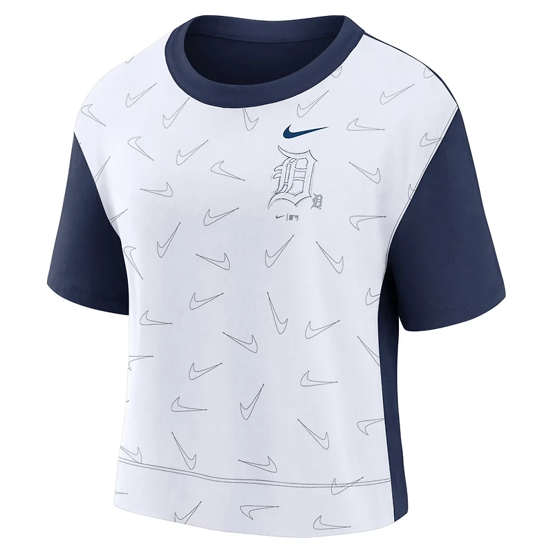 Nike White Detroit Tigers Line Up High Hip Fashion T-Shirt