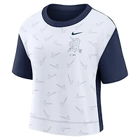 Nike White Detroit Tigers Line Up High Hip Fashion T-Shirt