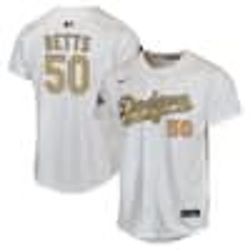 Nike Youth Los Angeles Dodgers Mookie Betts Gold World Series Jersey