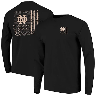 Notre Dame Fighting Irish OHT Camo Overlay Comfort Colors Long Sleeve T-Shirt