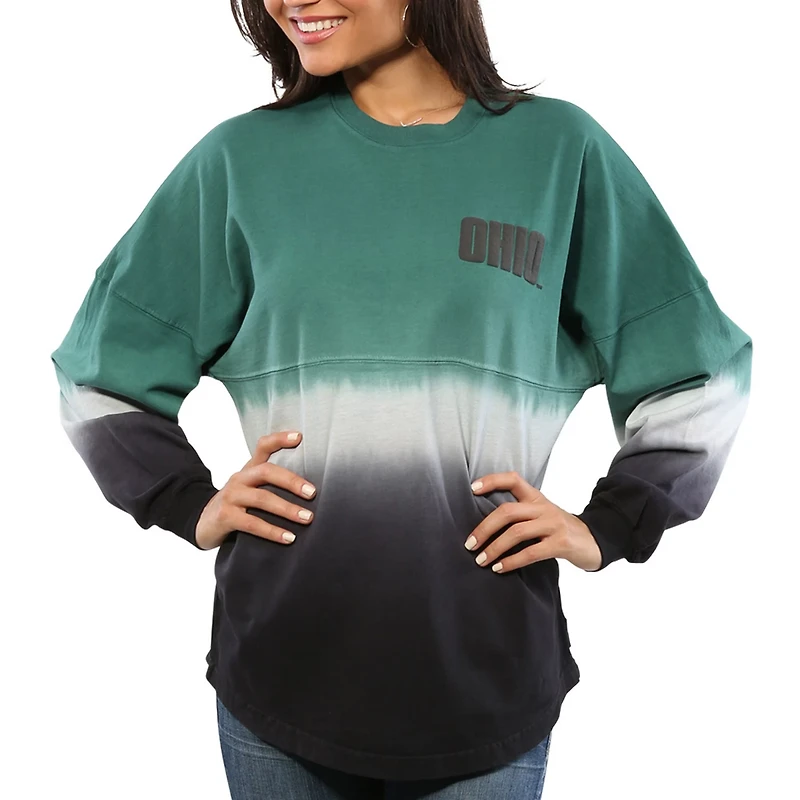Ohio Bobcats Ombre Long Sleeve Dip-Dyed Spirit Jersey
