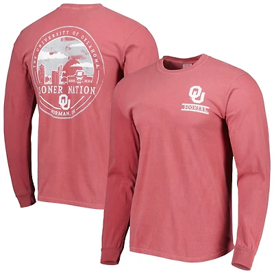 Oklahoma Sooners Circle Campus Scene Long Sleeve T-Shirt