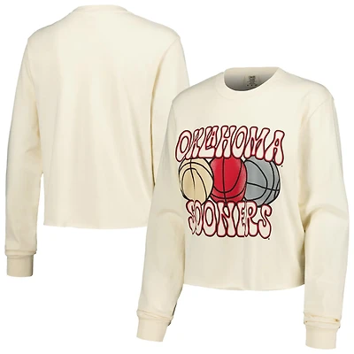 Oklahoma Sooners Comfort Colors Basketball Cropped Long Sleeve T-Shirt