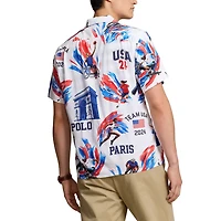 Polo Ralph Lauren Team USA 2024 Summer Olympics Villagewear Allover Print Short Sleeve Button-Down Shirt