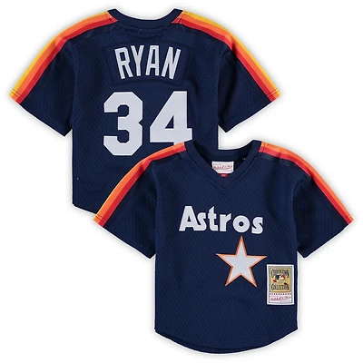 Preschool  Mitchell Ness Nolan Ryan Houston Astros Cooperstown Collection Mesh Batting Practice Jersey