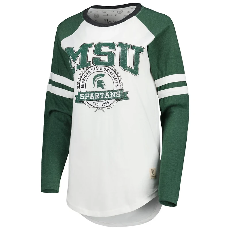 Pressbox /Green Michigan State Spartans Brooking Sleeve Stripe Raglan Long T-Shirt