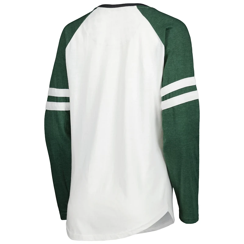 Pressbox /Green Michigan State Spartans Brooking Sleeve Stripe Raglan Long T-Shirt