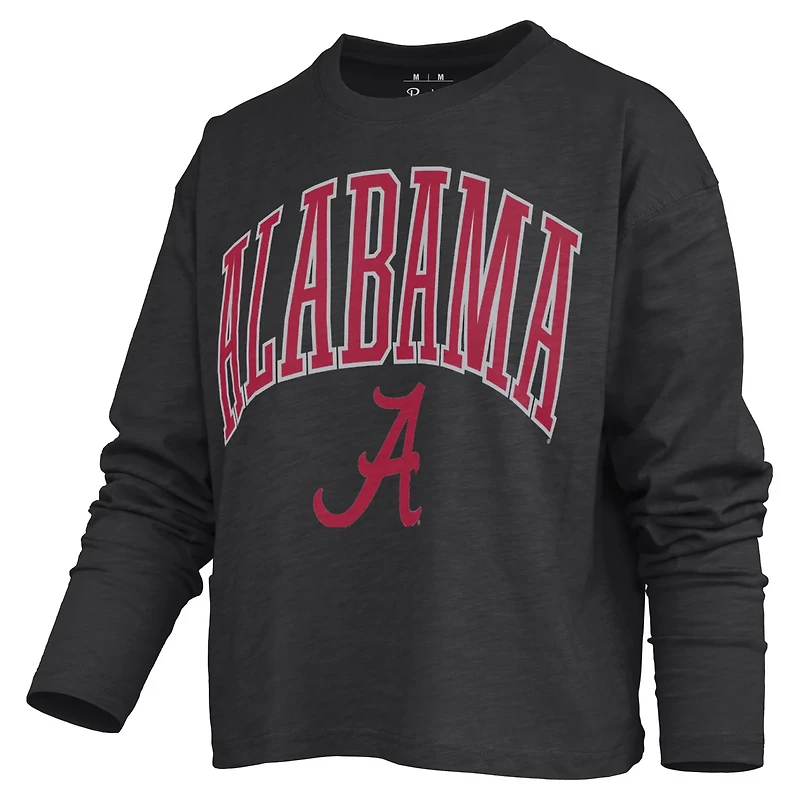 Pressbox Alabama Crimson Tide Motley Boxy Waist-Length Long Sleeve T-Shirt