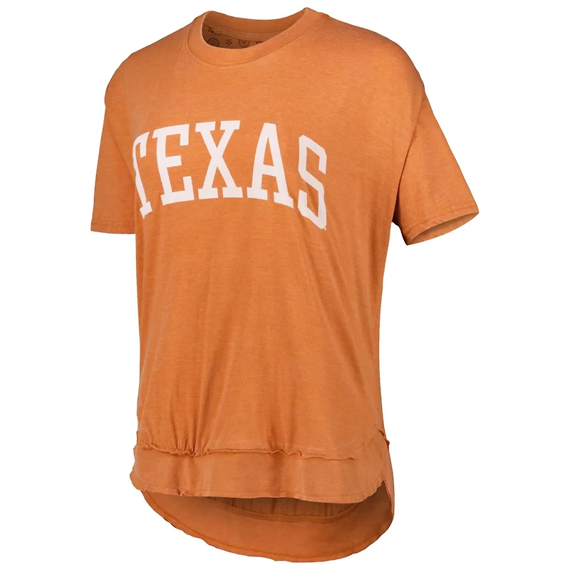Pressbox Burnt Texas Longhorns Arch Poncho T-Shirt
