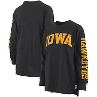 Pressbox Heathered Iowa Hawkeyes Two-Hit Canyon Long Sleeve T-Shirt