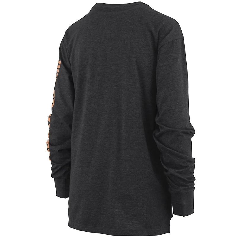 Pressbox Heathered Purdue Boilermakers Two-Hit Canyon Long Sleeve T-Shirt