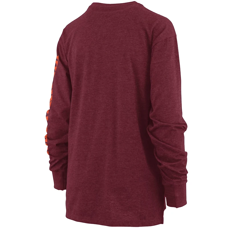 Pressbox Heathered Virginia Tech Hokies Two-Hit Canyon Long Sleeve T-Shirt