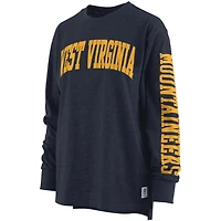 Pressbox Heathered West Virginia Mountaineers Two-Hit Canyon Long Sleeve T-Shirt