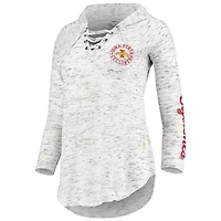 Pressbox Iowa State Cyclones Space Dye Lace-Up V-Neck Long Sleeve T-Shirt