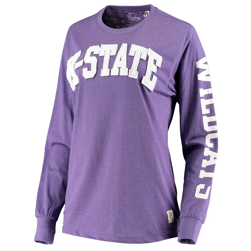 Pressbox Kansas State Wildcats Two-Hit Canyon Long Sleeve T-Shirt