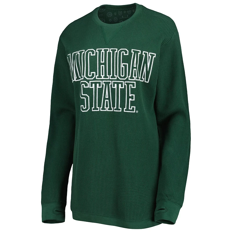Pressbox Michigan State Spartans Surf Plus Southlawn Waffle-Knit Thermal Tri-Blend Long Sleeve T-Shirt