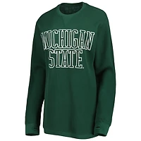 Pressbox Michigan State Spartans Surf Plus Southlawn Waffle-Knit Thermal Tri-Blend Long Sleeve T-Shirt