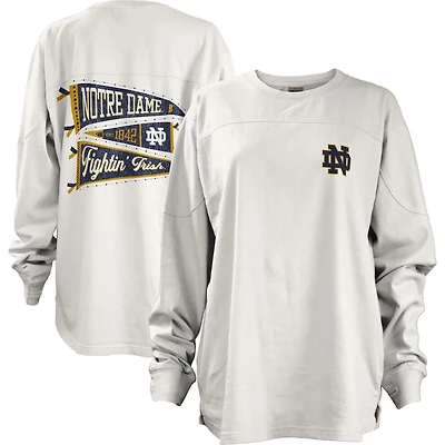 Pressbox Notre Dame Fighting Irish Pennant Stack Oversized Long Sleeve T-Shirt