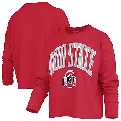 Pressbox Ohio State Buckeyes Motley Boxy Waist-Length Long Sleeve T-Shirt
