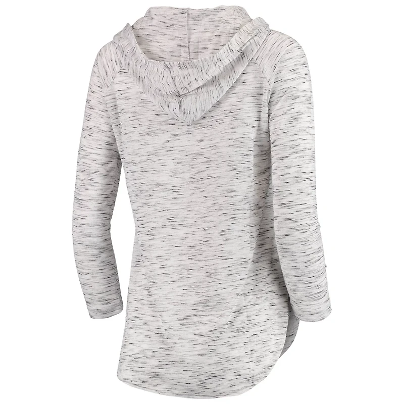 Pressbox Oklahoma Sooners Space Dye Lace-Up V-Neck Long Sleeve T-Shirt