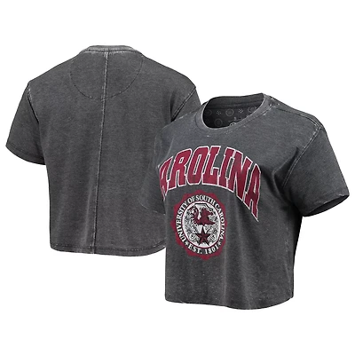 Pressbox South Carolina Gamecocks Edith Vintage Burnout Crop T-Shirt