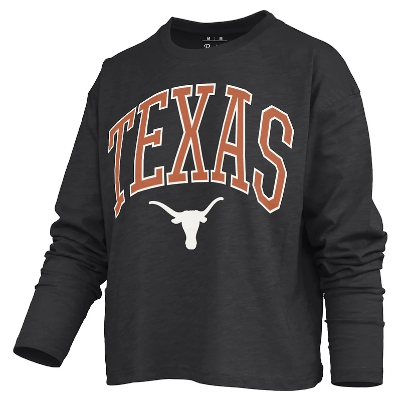 Pressbox Texas Longhorns Motley Boxy Waist-Length Long Sleeve T-Shirt