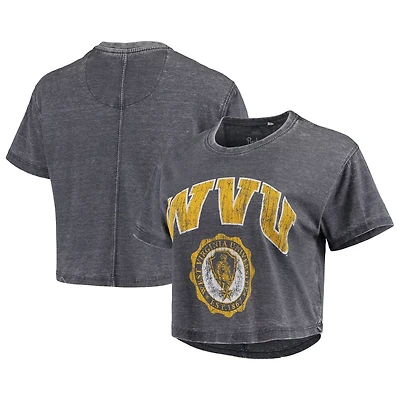 Pressbox West Virginia Mountaineers Edith Vintage Burnout Crop T-Shirt