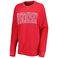 Pressbox Wisconsin Badgers Surf Plus Southlawn Waffle-Knit Thermal Tri-Blend Long Sleeve T-Shirt