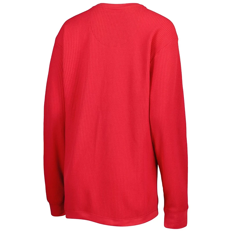 Pressbox Wisconsin Badgers Surf Plus Southlawn Waffle-Knit Thermal Tri-Blend Long Sleeve T-Shirt