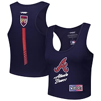 Pro Standard Atlanta Braves Fast Lane Fitted Tri-Blend Cropped Tank Top