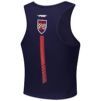 Pro Standard Atlanta Braves Fast Lane Fitted Tri-Blend Cropped Tank Top