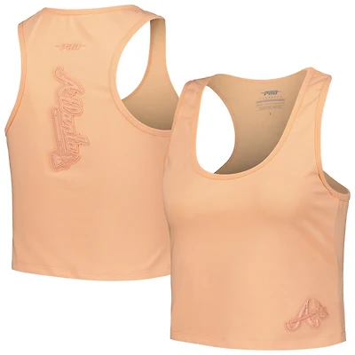 Pro Standard Atlanta Braves Neutral Fitted Racerback Tank Top