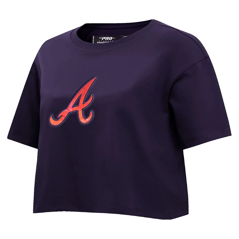 Pro Standard Atlanta Braves Painted Sky Boxy Cropped T-Shirt