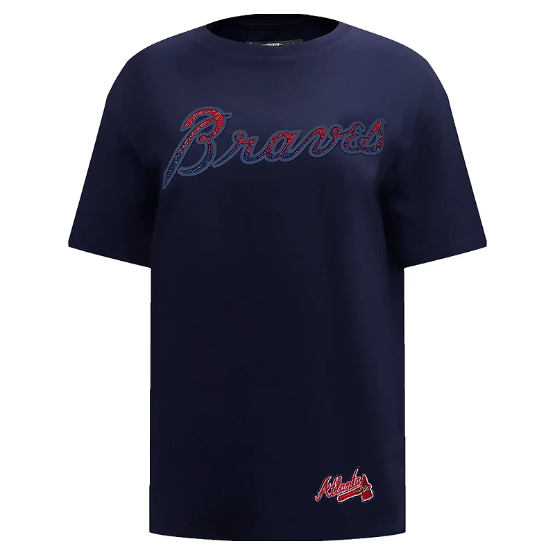 Pro Standard Atlanta Braves Rhinestone Slim Fit T-Shirt