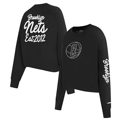 Pro Standard Brooklyn Nets Paint The City Cropped Pullover Sweatshirt