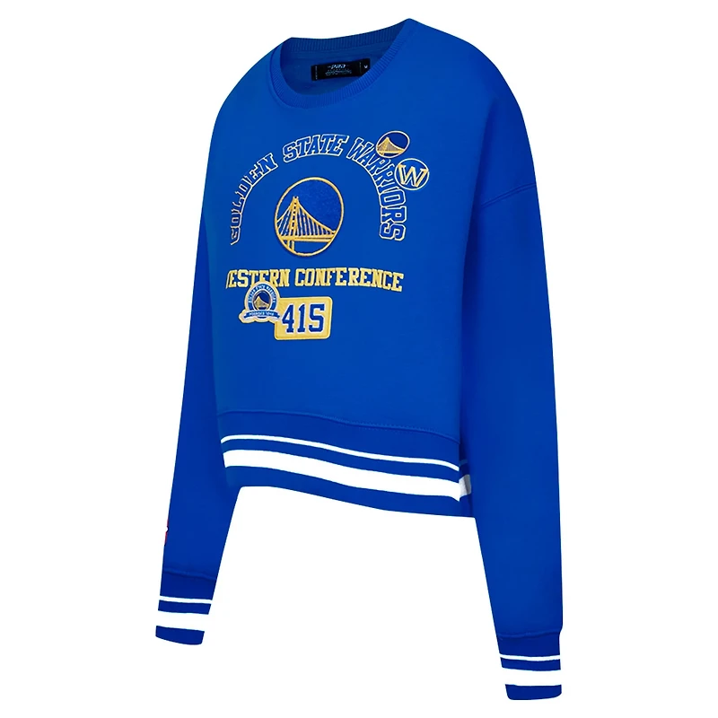 Pro Standard Golden State Warriors Area Code Cropped Pullover Sweatshirt