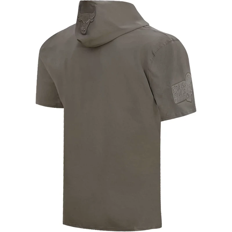 Pro Standard Gray Chicago Bulls Neutrals Short Sleeve Pullover Hoodie