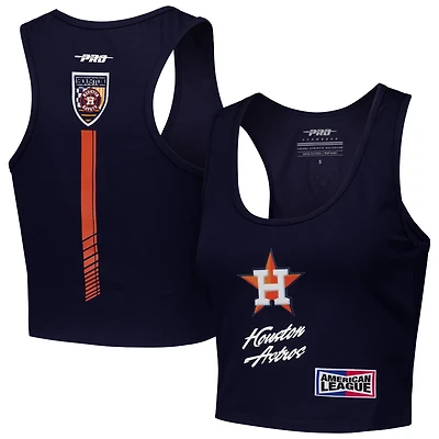 Pro Standard Houston Astros Fast Lane Fitted Tri-Blend Cropped Tank Top