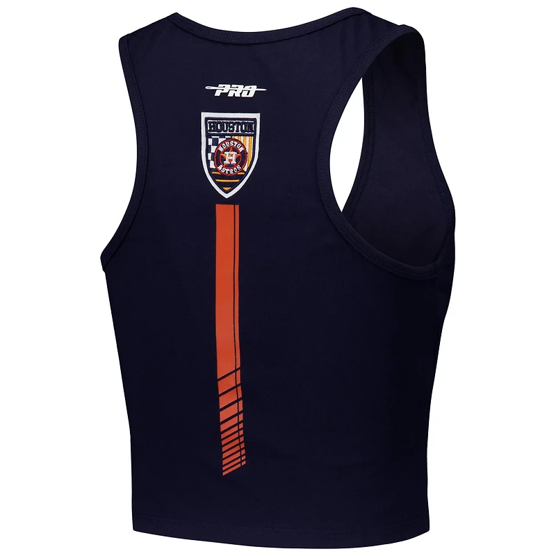Pro Standard Houston Astros Fast Lane Fitted Tri-Blend Cropped Tank Top