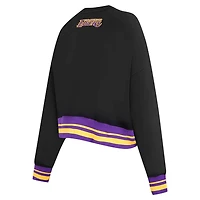 Pro Standard Los Angeles Lakers Area Code Cropped Pullover Sweatshirt
