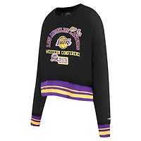 Pro Standard Los Angeles Lakers Area Code Cropped Pullover Sweatshirt