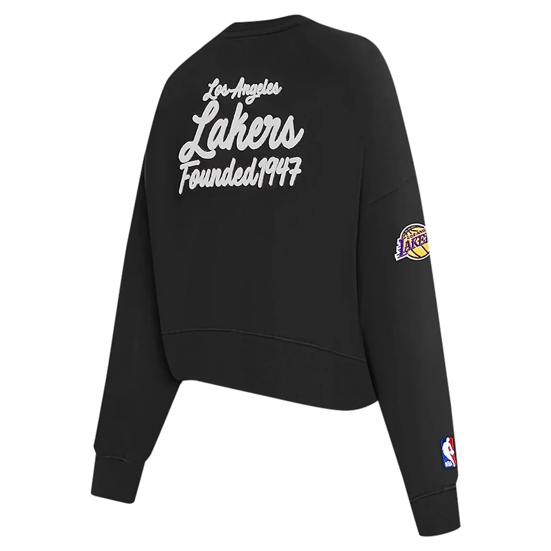 Pro Standard Los Angeles Lakers Paint The City Cropped Pullover Sweatshirt