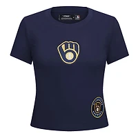 Pro Standard Milwaukee Brewers Game Day Classics Baby Doll Cropped T-Shirt