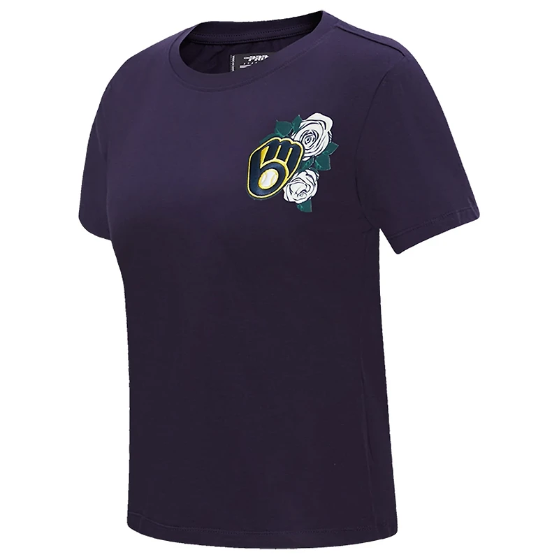 Pro Standard Milwaukee Brewers Roses Fitted T-Shirt
