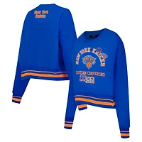 Pro Standard New York Knicks Area Code Cropped Pullover Sweatshirt