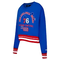 Pro Standard Philadelphia 76ers Area Code Cropped Pullover Sweatshirt